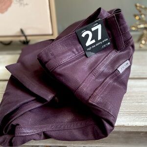 Joe’s Coated High Waist Ankle Crop Skinny Jeans ✨ Plum Perfect Size 27 | Purple